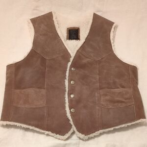 Vintage Leather & Sherpa Vest